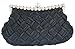 Chicastic Pleated and Braided Rhinestone studded Wedding Evening Bridal Bridesmaid Clutch Purse - Black