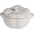STAUB Ceramic Pumpkin Dish, .75 Qt, 24-oz, Rustic Ivory, Oven Safe