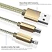 Dual USB Charging Cable,Wollony Durable 2 in 1 Magnetic Nylon Braided Lightning to USB Cable + Micro USB Cable Fast Charge Cord for iPhone iPad Android Samsung Nokia HTC LG(3.6ft,Gold)