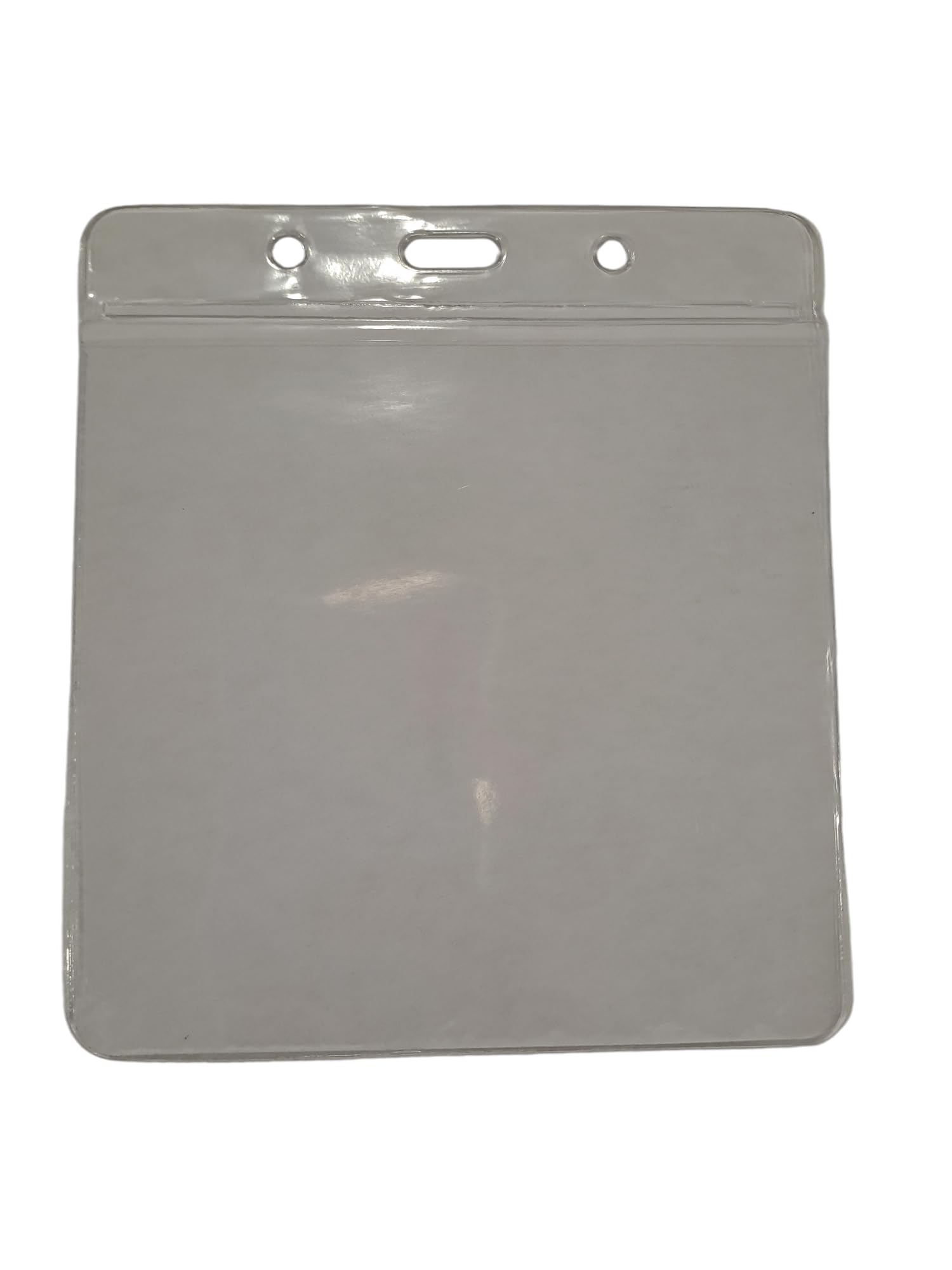 Customcard ltd Clear, Transparent, Flexible, Visitor, Staff, Name Badge, ID Card, ID Badge Pocket PVC Plastic Wallet, Extra Large Size (Badge Insert Size 110mm x 100mm) Pack of 100