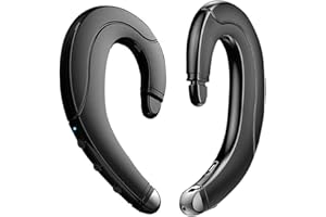 DANISSE Wireless Bluetooth Headphone, Painless Wearing Headset with Mic for Cell Phone, Non Ear Plug Non Bone Conduction Ear Hook Earbuds, Lightweight, Waterproof Earpiece for Business/Office/Sports (Black)