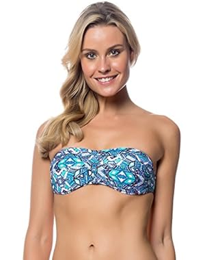 Jessica Simpson Women's Kaleidoscope Twist Bandeau Convertible Swim Top