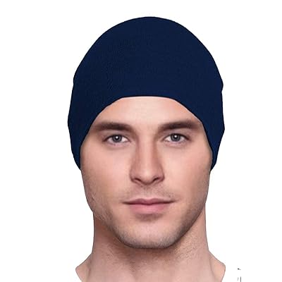 Bamboo Chemotherapy Beanies Men's Navy Blue Chemo Cap Organic