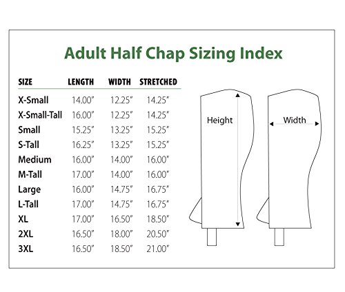 Perri's Zipper Adult Half Chap, Black, XXX-Large
