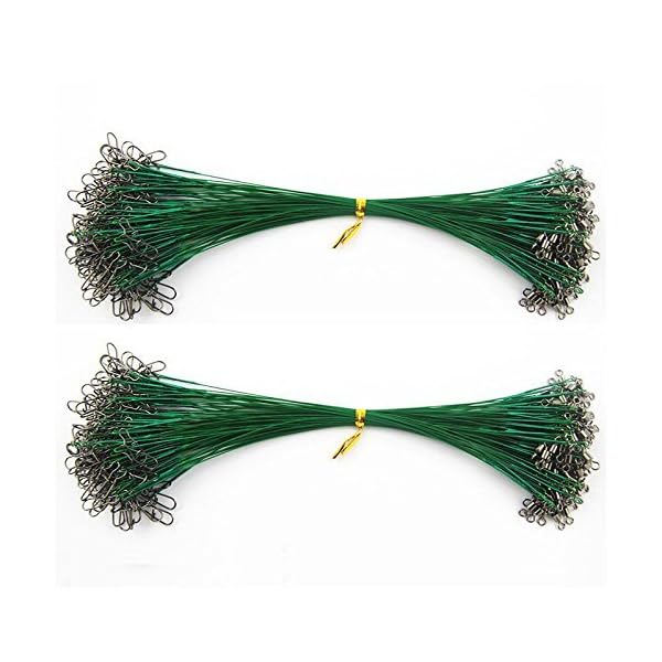 Shaddock-Fishing–100Pcs-Fishing-Leaders-Nylon-coated-Stainless-Steel-Wire-Leaders-Rigs-Fishing-Line-with-Swivels-and-Snaps-Green-Color