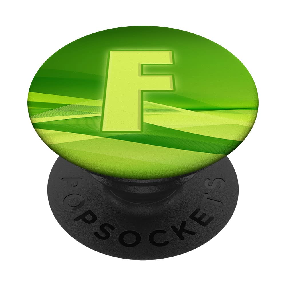 Monogram Initial Letter F Pop Socket Irish Green Letter F PopSockets Swappable PopGrip