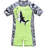 Achiyi Toddler Baby Boys' Swimwear One Piece UPF 50+ Swimsuit Boy Lovely Cartoon Prints Bathing Suit