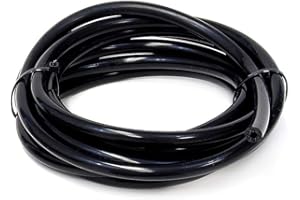 HPS HTSVH35-BLKx5 Black 5' Length High Temperature Silicone Vacuum Tubing Hose (60 psi Maxium Pressure, 3.5mm ID)