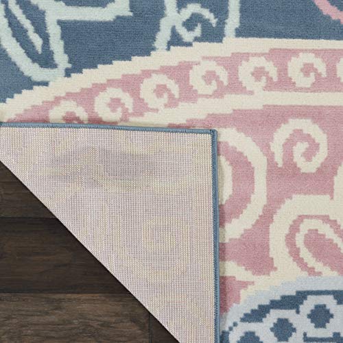 Nourison Jubilant Retro Bohemian Blue Area Rug 7'10" x 9'10", 8' x 10