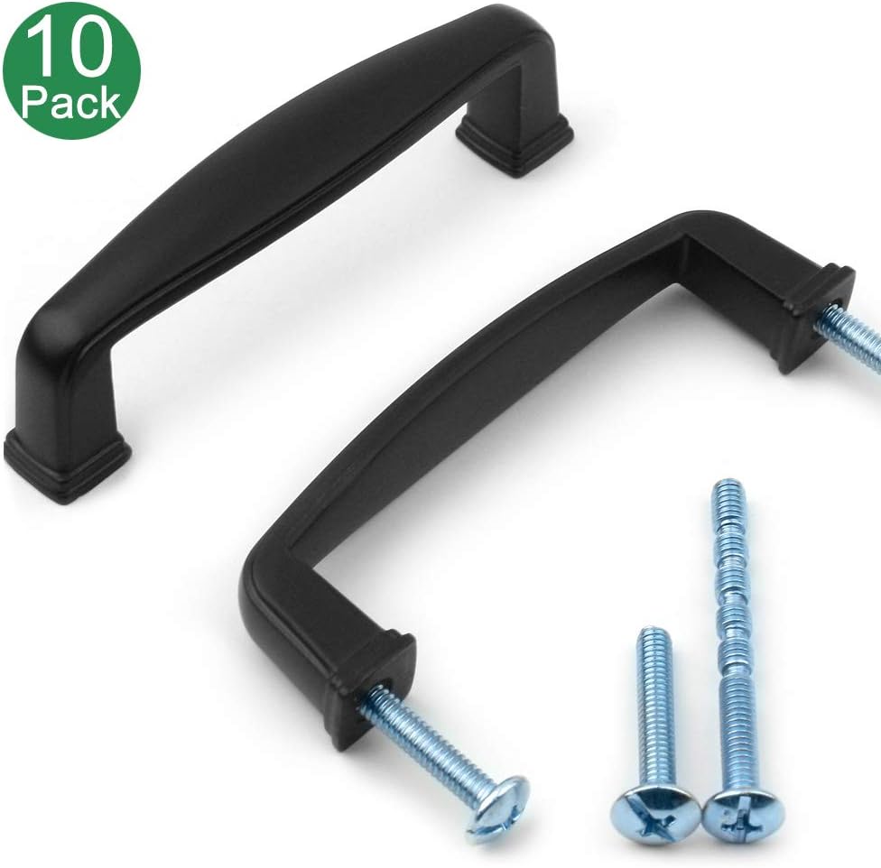 Best Black Square Bar Cabinet Handle 10′ 10Pack