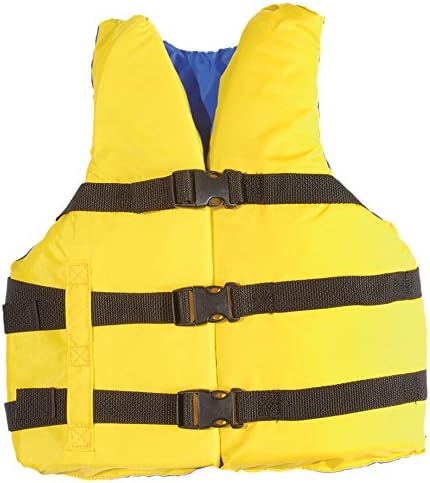 MW Youth 3-Buckle Nylon Life Jacket Vest - Yellow