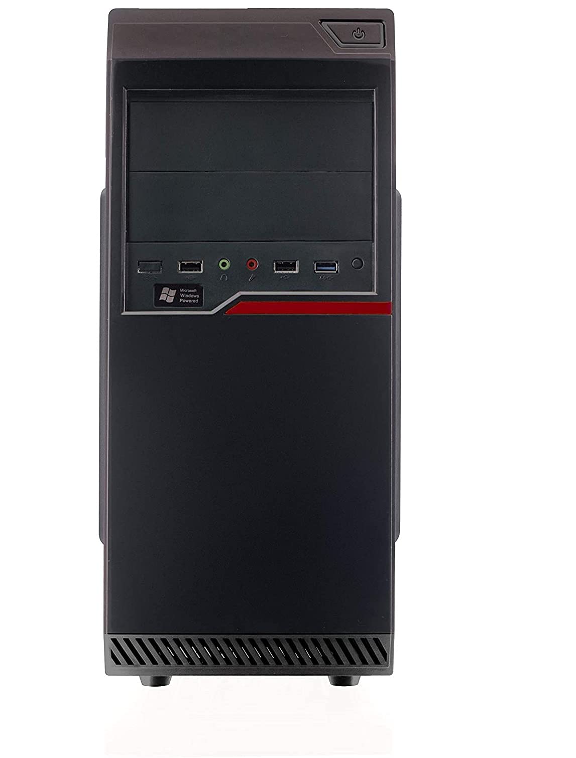 Riotoro CR100BE Mid Tower ATX Form Factor Gaming Case, Black, Steel Case, Two x USB 1.0 Ports, One x Headphone Port, One x Microphone Port, Ample Drive Bay Expansion, Fan Mounting, Two Year Warranty