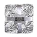 Luxury Collection Ultra Soft Plush Fleece Lightweight All-Season Throw/Bed Blanket (Queen, Black leopard)