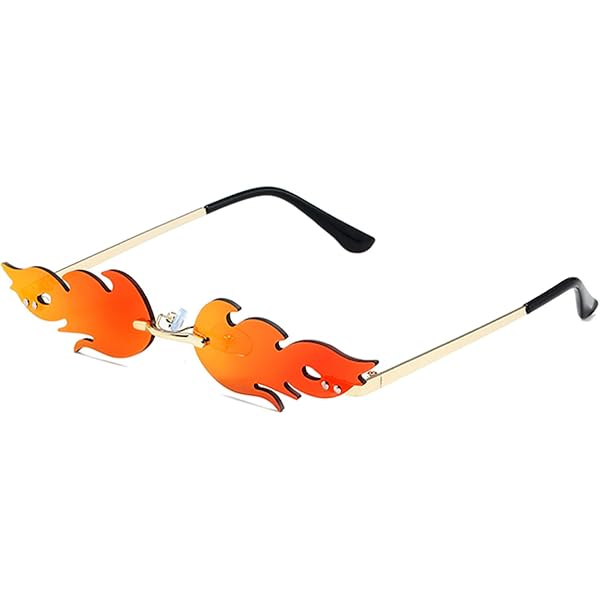 Amazon.com: FEISEDY Fire Flame Sunglasses for Women Mirror Rimless