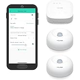 YoLink SpeakerHub & Two Motion Sensor Smart Home Starter Kit – Audio Hub Plays Tones/Sounds, Spoken Messages, LoRa-Powered ¼ 