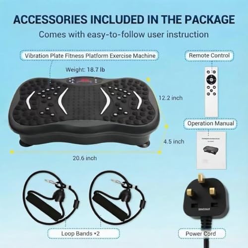 Last page® Vibration Plate Exercise Machine， Vibration Platform for Weight Loss Body Shaping Fat Burning Home Fitness Equipment ，Lymphatic Drainage Balance Training ，Leg Arm Core Workout Gym Use
