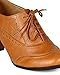 REFRESH Women's Amany-01 Lace Up Oxford Chunky Heel Bootie