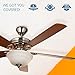 Hyperikon Indoor Ceiling Fan with Remote Control - 52-inch Brushed Nickel Ceiling Fan Fixture, Energy Star - Five Wood Blades and Frosted Dome Light - Bulb Not Included
