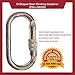 O-Shape Steel Carabiner (25kn=5600lb) Screw Lock Spring Gate Protection,CE Rated Heavy Duty Carabiners For Rock Climbing Rappelling Hiking Ropes Camping Rigging & Anchoring(O Shape Chrome, Single)