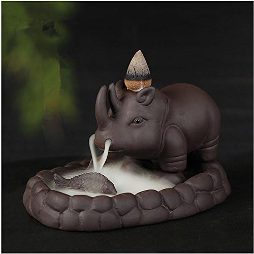 Tongyou Auspicious Vividly Rhinoceros/Hippo/Elephant Backflow Incense Burner Holder Home Decor Office Aromatherapy Ornament