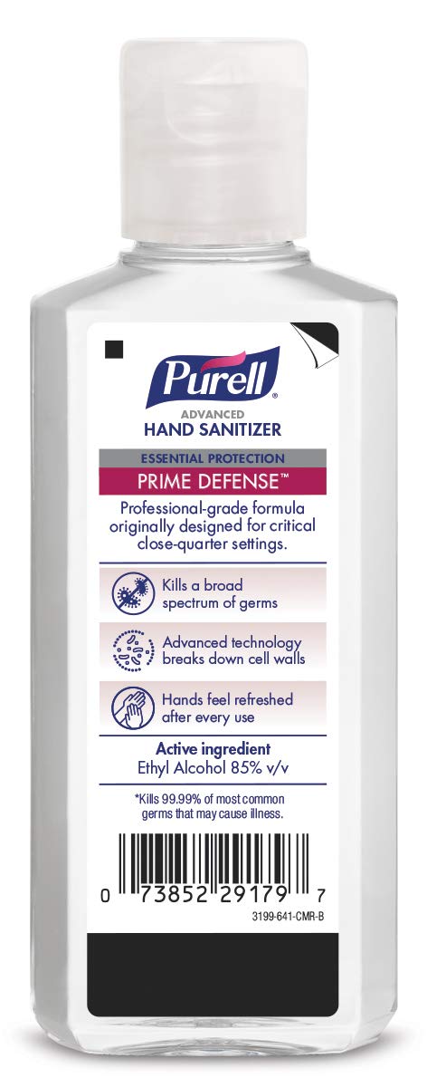 PURELL PRIME DEFENSE Advanced Hand Sanitizer, Essential Protection, 4 Fl Oz Travel Size Bottles (Pack of 6) - 3499-04-EC: Industrial & Scientific