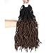 FASHION IDOL Nu Faux Locs Crochet Hair 18 Inch Nu Soft Locs Ombre Crochet Hair 6 Bundles Natural Wavy Crochet Dreadlocks Extensions for Black Women LIGHT AUBURN OMBRE (TT1B/30)