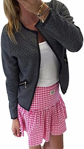 Women Bomper Jacket Spring Autumn Women Basic Jacket Long Sleeve Pockets Slim Short Cardigan Coat Casual Outwear Tracksuit 2 M