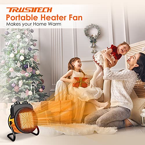 Space Heater, Heaters for Indoor Use Large Room, 1500W Portable Heater with 3 Modes, 3s Fast Heat, Thermostat with Overheat Protection, Electric Heaters for Outdoor Use, 2 in 1 for All Year Round