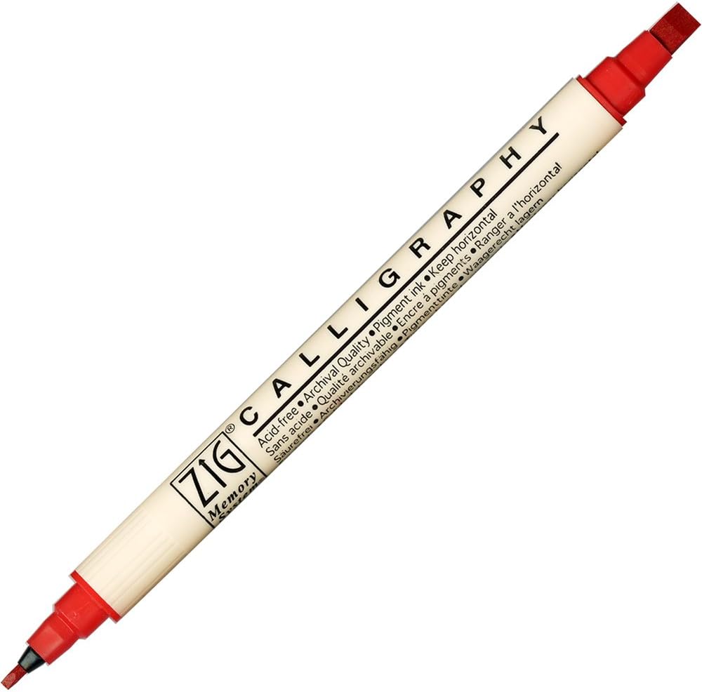 Zig Memory System Calligraphy Marker Pure Red