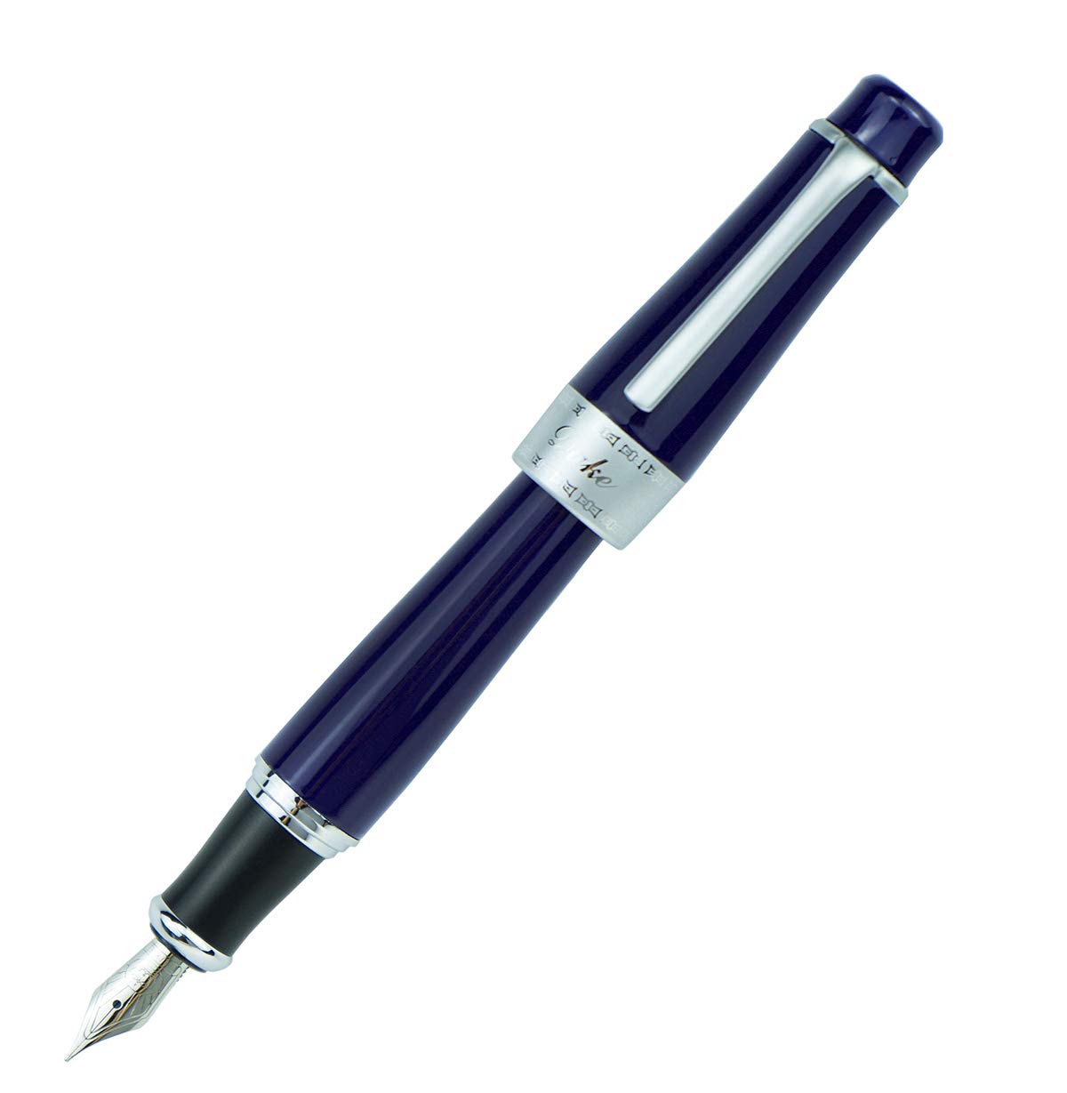 Lanxivi Duke 2009 Charlie Chaplin Dark Blue Fountain Pen Fine Nib, Modern Classic Design Collection Heavy Pen with Pouch