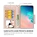 ProCase Galaxy S10 Wallet Case for Women, PU Leather Flip Folio Kickstand Case with Card Holder Wristlet Hand Strap, Folding Cover for S10 2019 -Pink