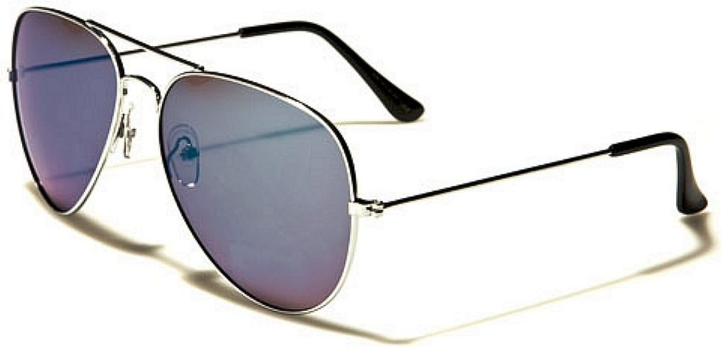 Classic Air Force Aviator Style Sunglasses (Silver Revo Smoke)
