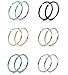 Thunaraz 6 Pairs Non Pierced Stainless Steel Fake Nose Ring Septum Lip Helix Cartilage Tragus Ear Clip Hoop Rings 20G