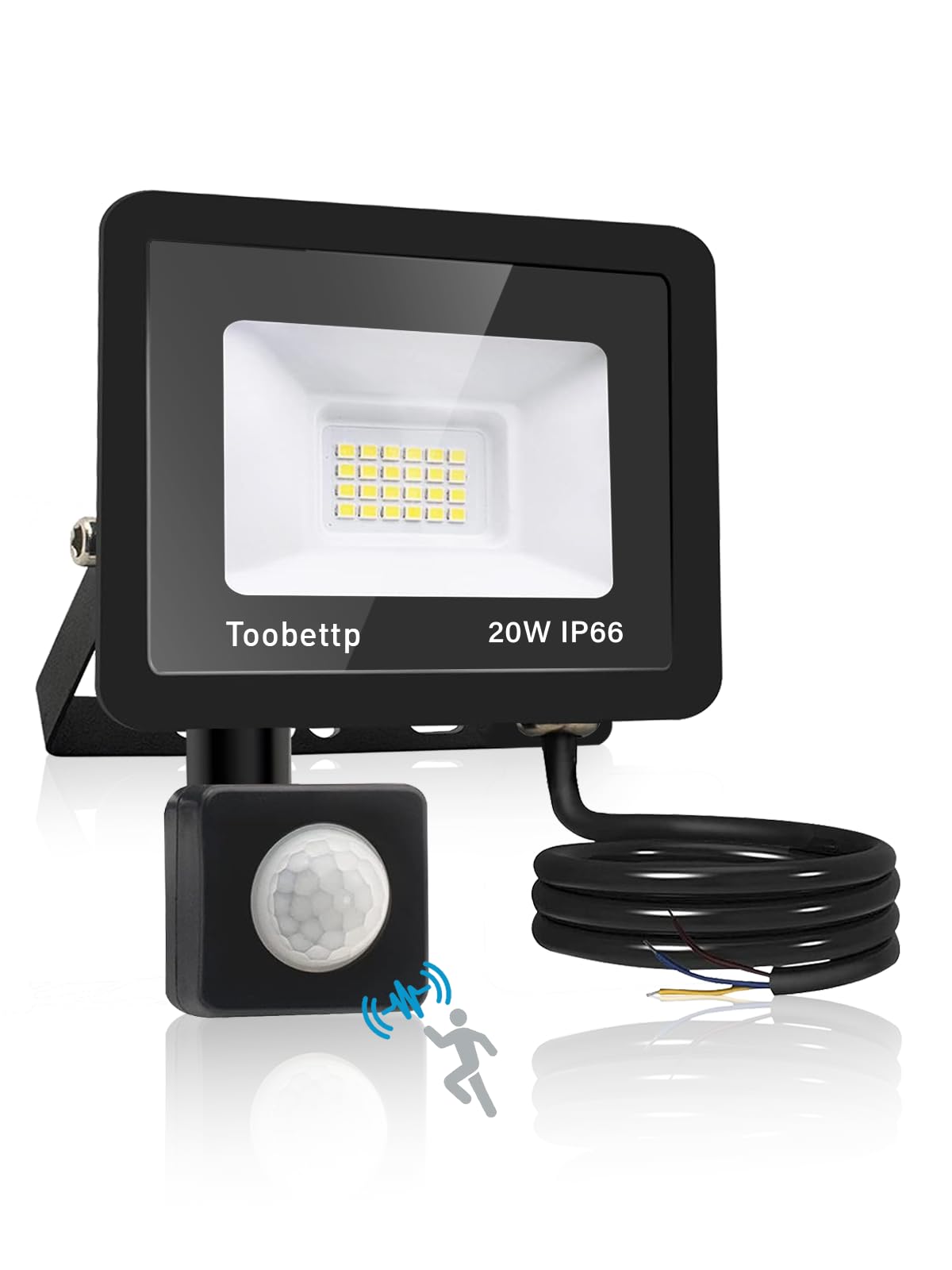Security Lights Outdoor Motion Sensor, 20W Floodlights with Sensor 2000LM Cold White 6500K Daylight IP66 Waterproof Outdoor Led Light with Motion Sensor for Garden, Garage, Backyard, Courtyard — image 1