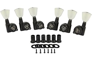 KAISH 3x3 Off White Keystone Locking Tuners 18:1 Guitar Tuning Keys Locking Tuning Machines for LP/Les Paul/SG/ES or Acoustic Guitars Black