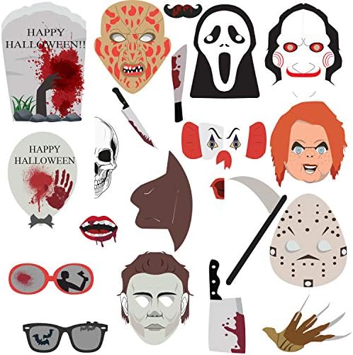Party Bazz™ Halloween Party Photo Booth Props, Multi Colour (Set of 22)