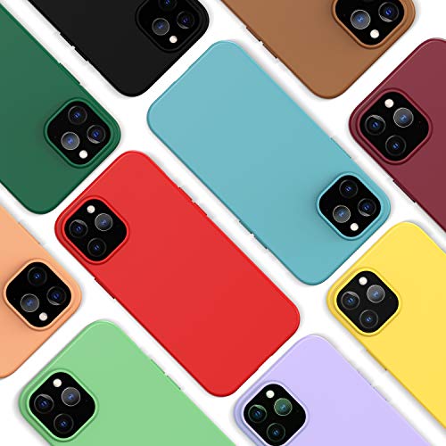 ivoler Pack de 10 Coque pour iPhone 12 Pro/iPhone 12, Mince Souple TPU Silicone Housse Etui Coque de Protection (Noir, Vert Foncé, Vert Clair, Bleu, Orange, Vin Rouge, Rouge, Jaune, Violet, Marron)