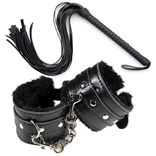 Black Adjustable Handcuffs with Whip Tassels - Thumbnail 5
