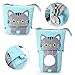 Ytuomzi Telescopic Pencil Pouch Standing Pen Holder Cute Pencil Bags Stand Up Pen Case Cartoon Pencil/Pens Storage Box Canvas+PU Stationery Organizer Makeup Bag with Zipper Closure (Blue)