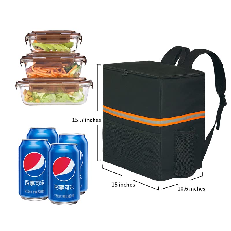 ISFC Thermal Food Delivery Backpack with Cup Holders,Insulated Pizza