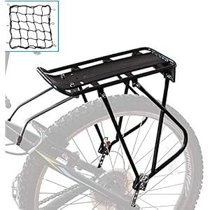 Bike Cargo Rack Bungee Cargo Net & Reflective Logo Universal Adjustable Bicycle Rear Luggage Touring Carrier Racks 25kg…