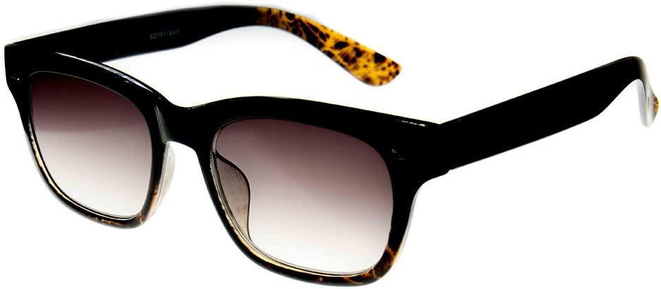 Tek Spex 9003 Unisex Progressive No-Line Bifocal Reader Sunglasses (Black Tort +2.50)