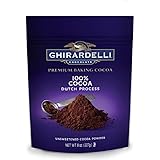 Ghirardelli Unsweetened Dutch Process Cocoa Pouch, 8 Ounce, Brown, Dark Chocolate