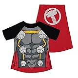 Marvel Avengers Thor Toddler Boys' Costume Shirt With Cape, Grey (3T)