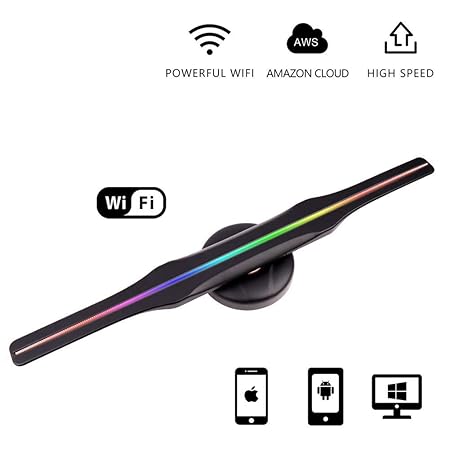 QLPP Fan de Hologran 3D con WiFi, Proyector de Video ...