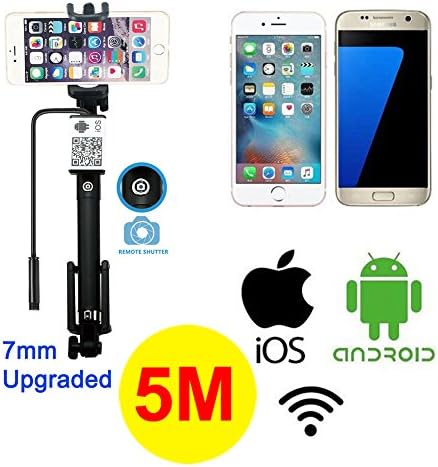 Clearance Sale Wifi Wireless Endoscope Built-in Remote Shutter Borescope 7mm 2MP HD 6 LED 720P IP66 Tube Waterproof Snake Inspection Camera for iPhone iOS Samsung Android Smartphone - 5M