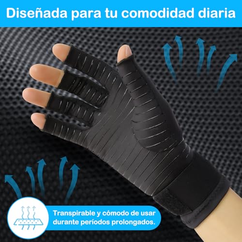 Guantes de Compresión para Artritis - Guantes de Artritis para Mujer, Reumatoide Tunel Carpiano Manos Dedos Alivia Dolores y Rigidez de Manos, Suave Arthritis Gloves para Mujere y Hombre