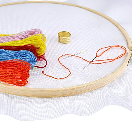 WOWOSS 12 Pieces 6 Inch Embroidery Hoop Set Bamboo Circle Cross Stitch Hoop Ring for Embroidery and Cross Stitch - Thumbnail 4