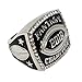 Decade Awards 2018 Silver Fantasy Football Champion Ring with Rhinestone Border | Heavy FFL League Champ Ring with Stand