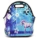icolor Flower&Unicorn Insulated Neoprene Lunch Bag Tote Handbag lunchbox Tote Cooler warm Pouch
